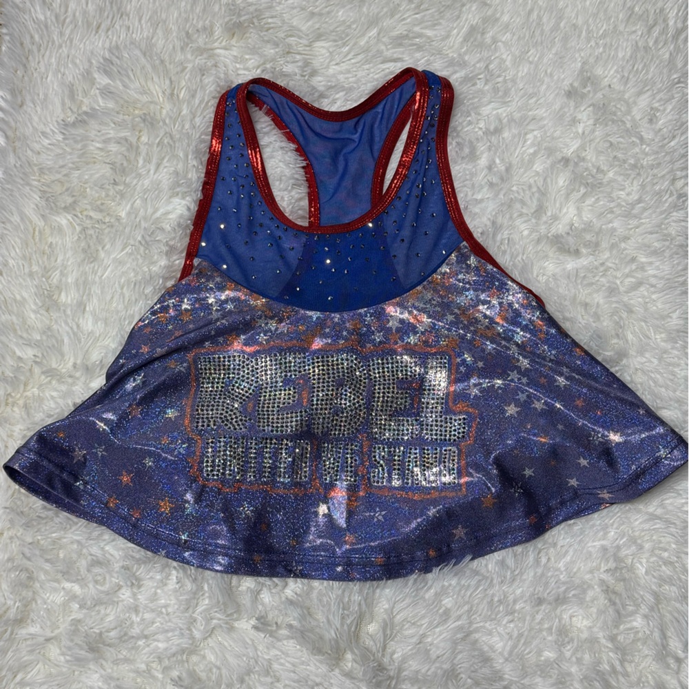 Rebel Athletic “United We Stand” flowy sports bra size Adult Large